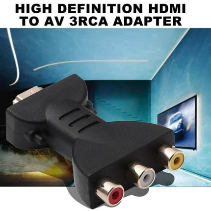 Gold-Plated HDMI to RCA Video Adapter for DVD and Projectors, 24K gold-plated HDMI to 3RCA converter for DVD players and projectors