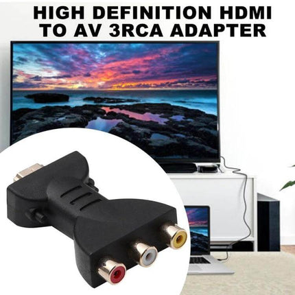 Gold-Plated HDMI to RCA Video Adapter for DVD and Projectors - 24K gold-plated HDMI to RCA converter for connecting DVD players and projectors to TVs