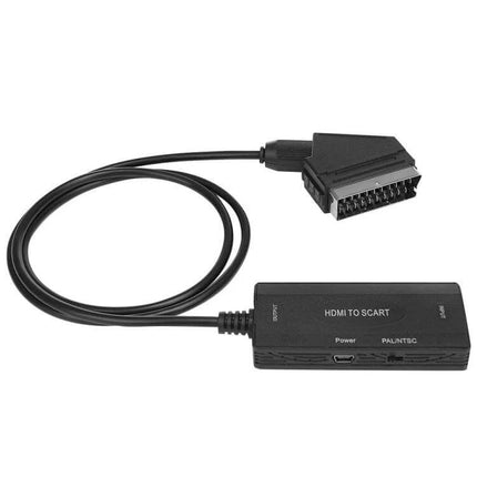 High-Definition HDMI to SCART Video Converter for Older TVs compact plug-and-play adapter connecting modern HDMI devices to vintage SCART televisions