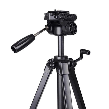 YUNTENG Aluminum Alloy Tripod for Stable Camera Support - black adjustable travel tripod with pan handle and bubble level