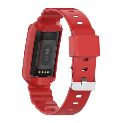 Silicone One-Piece Armor Watch Strap For Fitbit Charge 4/5