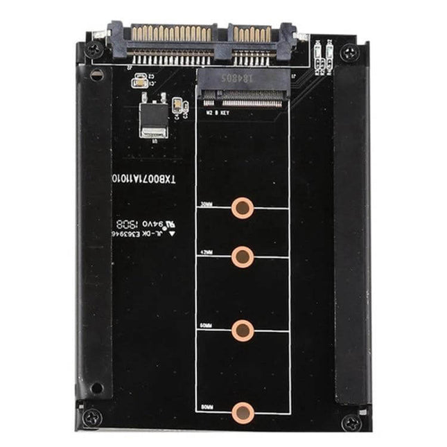 Adapter for Converting M.2 SSDs to SATA for Storage Expansion - black M.2-to-SATA adapter board supporting 2242/2260 form factors