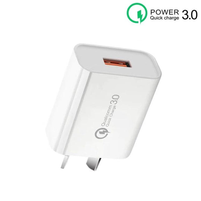 Reliable AU Plug Charger for Daily Mobile Phone Needs - white AU wall charger with USB port for overnight and quick charging