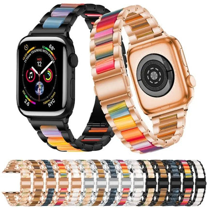Metal Resin Watch Band For Apple Watch 45mm 44mm 42mm | Syndmart