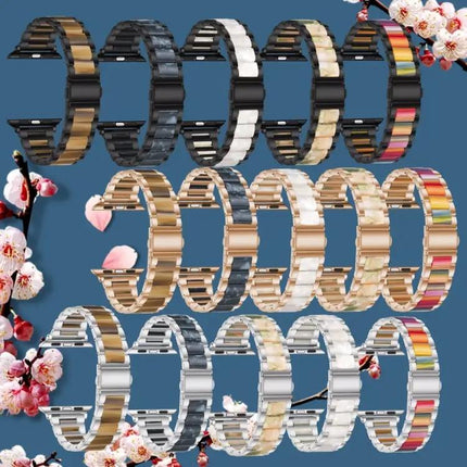 Metal Resin Watch Band For Apple Watch 45mm 44mm 42mm | Syndmart