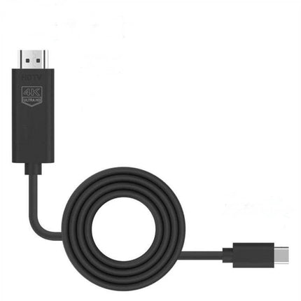 4K USB-C to HDMI Cable for High-Resolution Device Connections — black cable showing USB-C to HDMI connectors, 4K Ultra HD marking
