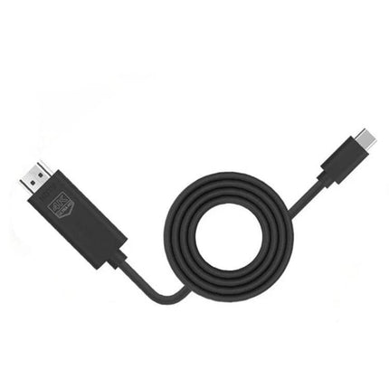 4K USB-C to HDMI Cable for High-Resolution Device Connections - black cable connecting USB-C to HDMI for monitors and TVs