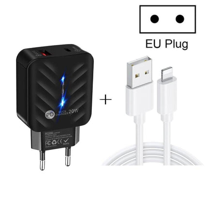 USB Charger for Everyday Device Powering at Home and Travel - 20W PD & QC fast charging EU plug with USB-C cable