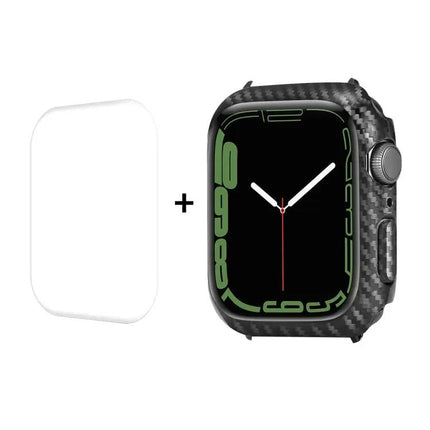 ENKAY Carbon Fiber Case PET Screen For Apple Watch 41/45mm