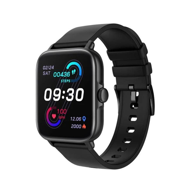 Smart Watch as a Daily Companion for Everyday Situations - black fitness smartwatch showing time, steps, heart rate and notifications, Bluetooth calling