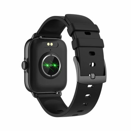 Smart Watch as a Daily Companion for Everyday Situations black fitness smartwatch showing heart rate sensor and silicone strap