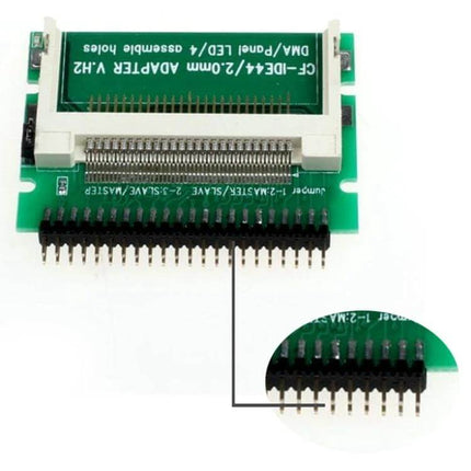 CF Card to IDE Hard Drive Converter for Notebooks and Embedded Systems with CompactFlash adapter board showing 2.0mm IDE connector