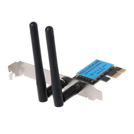 Dual-Band Wireless Network Card for Reliable Desktop Internet - PCIe adapter with dual external antennas supporting up to 1200Mbps