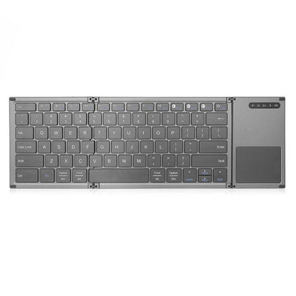 Foldable Wireless Bluetooth Keyboard for Mobile Typing compact gray foldable keyboard with touchpad for smartphone and tablet productivity