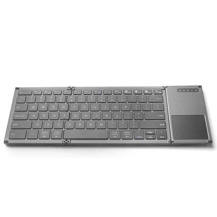 Foldable Wireless Bluetooth Keyboard for Mobile Typing - slim foldable Bluetooth keyboard with integrated touchpad for smartphones and tablets, portable travel design