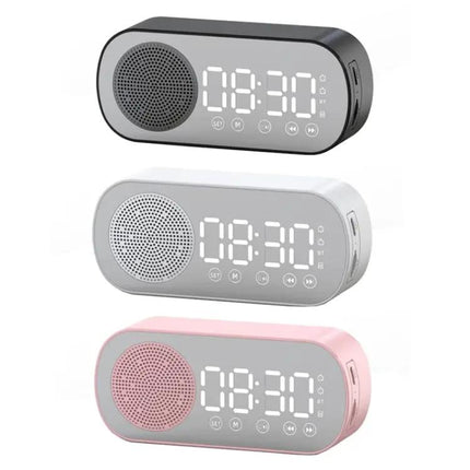 Compact Mirror Alarm Clock With Bluetooth For Travel | Syndmart