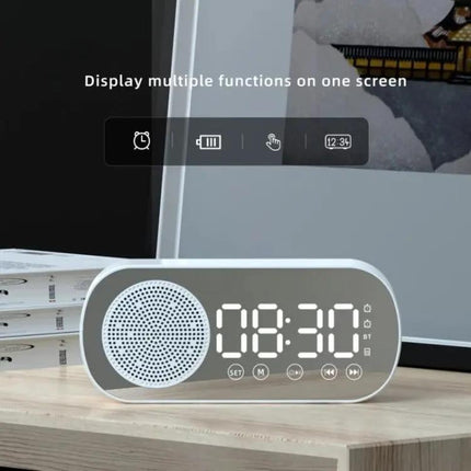 Compact Mirror Alarm Clock With Bluetooth For Travel | Syndmart