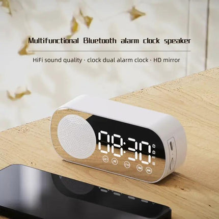 Compact Mirror Alarm Clock With Bluetooth For Travel | Syndmart