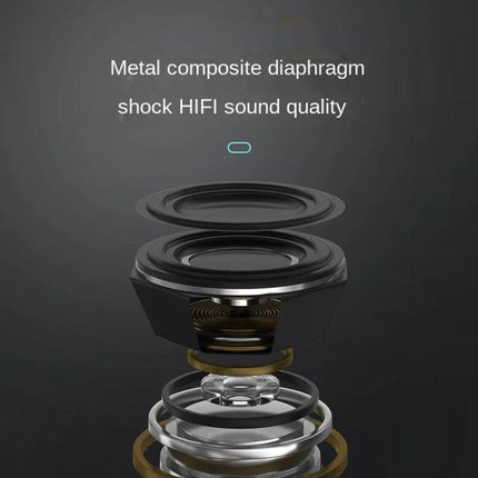 EWA Portable Speaker Pocket Sized For Travel And Jogging showing metal composite diaphragm exploded view