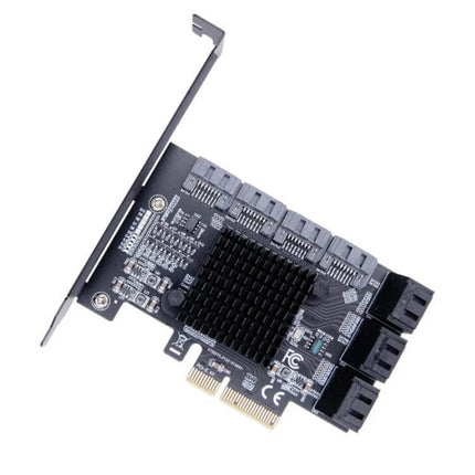 PCI Express SATA 3.0 Expansion Card for Computer Storage Upgrades - low-profile PCIe x4 card with multiple SATA ports for adding HDDs and SSDs