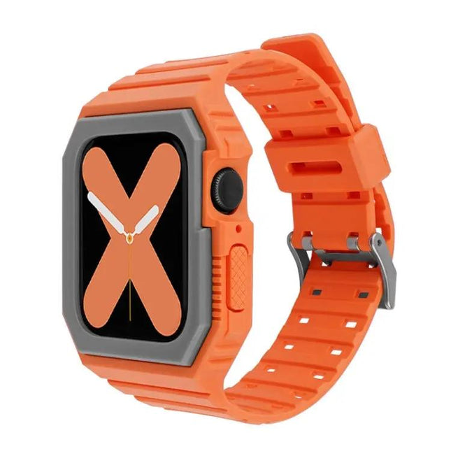 Silicone Watch Band With Protective Case Compatible 38-45mm | Syndmart