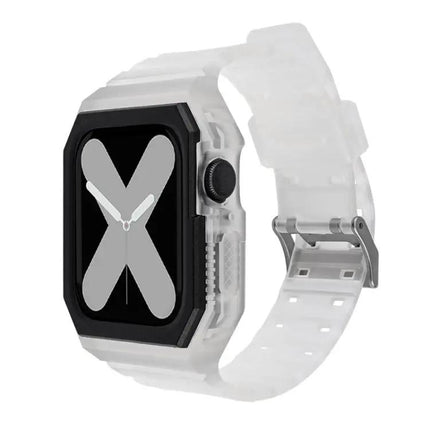 Silicone Watch Band With Protective Case Compatible 38-45mm