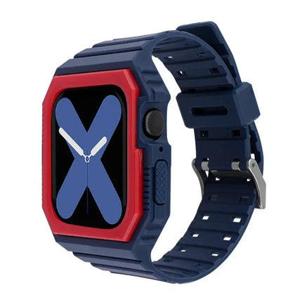 Silicone Watch Band With Protective Case Compatible 38-45mm