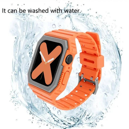 Silicone Watch Band With Protective Case Compatible 38-45mm
