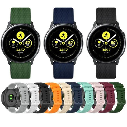 20mm Checkered Silicone Watch Strap For Samsung Galaxy