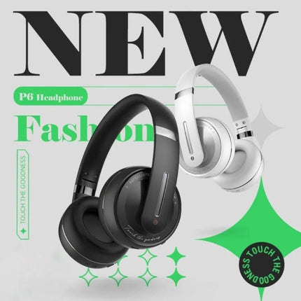 Fingertime Wireless Headset For Daily Music And Calls black and white foldable Bluetooth headphones with ANC and mic