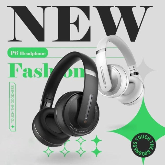 Fingertime Wireless Headset For Daily Music And Calls black and white foldable Bluetooth headphones with ANC and mic