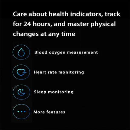 Daily Smart Watch for Everyday Activities and Timekeeping showing blood oxygen, heart rate, sleep monitoring icons and 24-hour health tracking