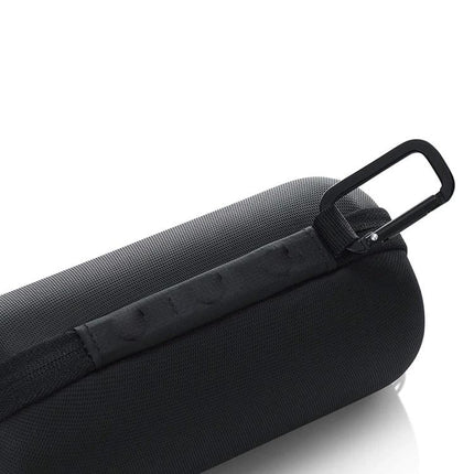JBL Portable Speaker Carry Case For Travel And Daily Commute compact carbon fiber EVA shell with carabiner, microsuede interior protection