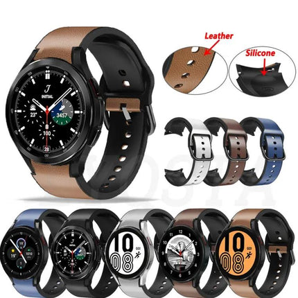 Silicone Leather Watch Band Galaxy Watch 40/42/44/46mm