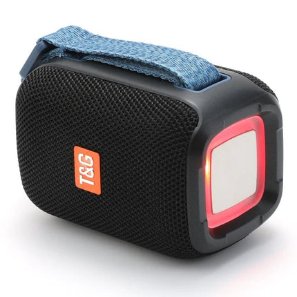 TG Portable Waterproof Bluetooth Speaker For Home And Picnic compact cylindrical speaker with strap, mesh cover and splash‑resistant design