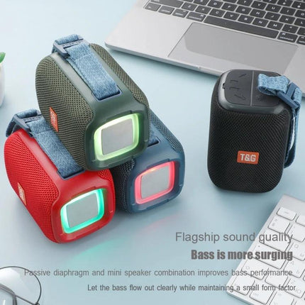 TG Portable Waterproof Bluetooth Speaker For Home And Picnic compact waterproof cylindrical speaker with strap, RGB light, Bluetooth 5.0