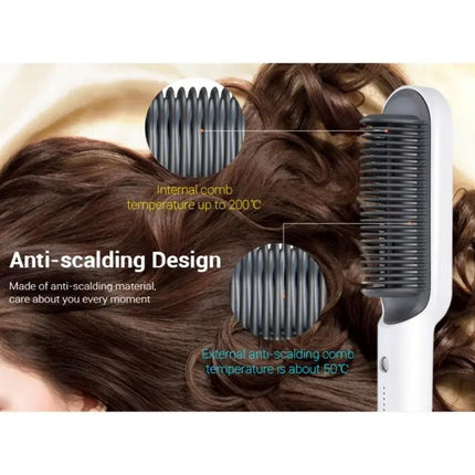 K-SKIN Hair Straightening Brush for Smooth, Frizz-Free Hair