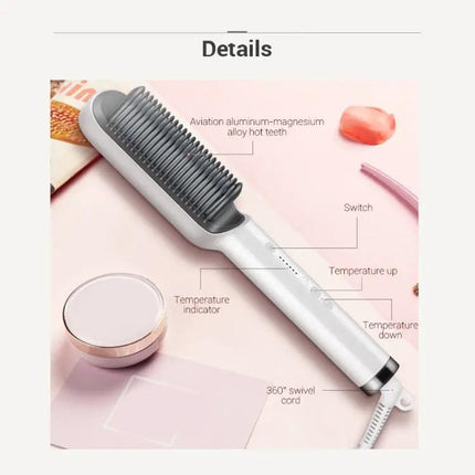 K-SKIN Hair Straightening Brush for Smooth, Frizz-Free Hair