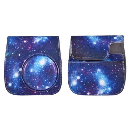 Protective PU Leather Case with Strap for Fujifilm Instax Mini Cameras, Universe Pattern - galaxy print camera cover with strap