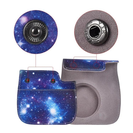 Protective PU Leather Case with Strap for Fujifilm Instax Mini Cameras, Universe Pattern - galaxy print protective camera case with strap