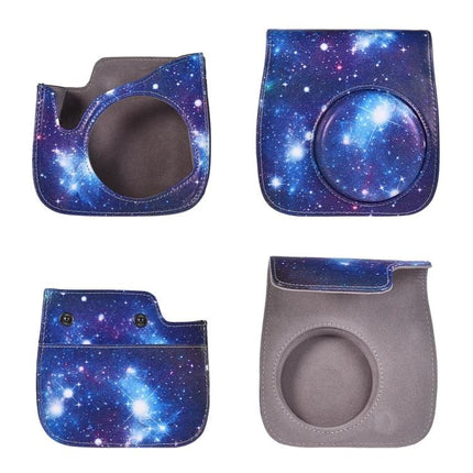 Protective PU Leather Case with Strap for Fujifilm Instax Mini Cameras, Universe Pattern - galaxy print camera cover with strap