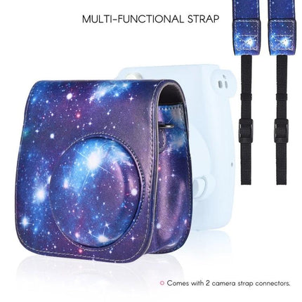 Protective PU Leather Case with Strap for Fujifilm Instax Mini Cameras, Universe Pattern galaxy print camera bag with strap