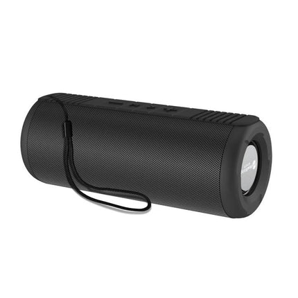 NewRixing Compact Bluetooth Speaker For Calls And Music black portable speaker with strap on white background