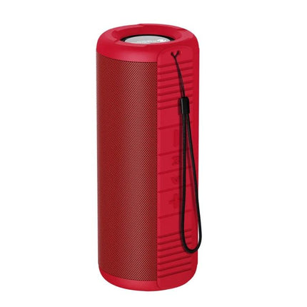 NewRixing Compact Bluetooth Speaker For Calls And Music red portable speaker with strap for calls and music, desk or backpack use