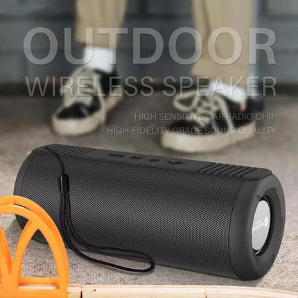 NewRixing Compact Bluetooth Speaker For Calls And Music shown portable black speaker for music and hands-free calls