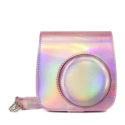 Aurora Oil Paint Protective Case for Fujifilm Instax Mini Cameras - iridescent pink removable cover case for Instax Mini 8/8+/8s/9