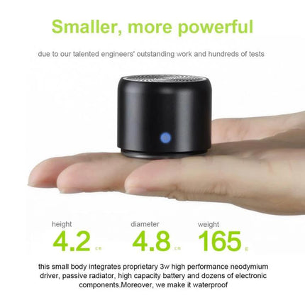 Compact Portable Bluetooth Speaker For Travel And Home Use compact stainless steel 3W neodymium speaker on palm