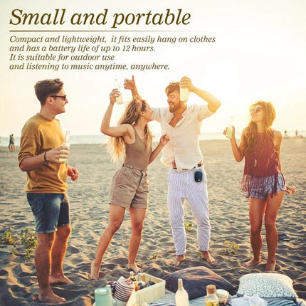 TG Portable Bluetooth Speaker With Sound Reactive Lights shown at beach picnic with friends dancing and sound-reactive light glow