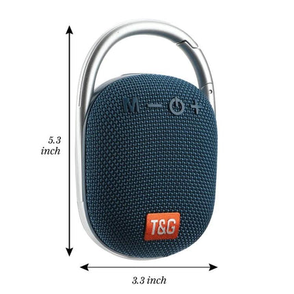 TG Portable Bluetooth Speaker With Sound Reactive Lights navy compact 5.3" x 3.3" Bluetooth 5.3 clip-on speaker