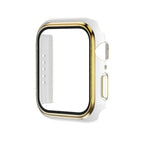 For Apple Watch Series 9 / 8 / 7 45mm / White+Gold